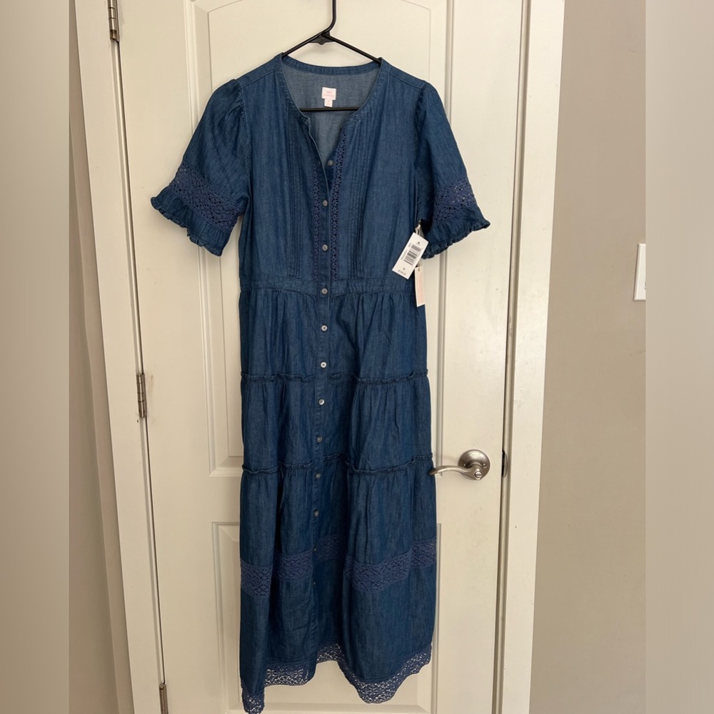NWT GAP X LOVESHACKFANCY MIDI DENIM DRESS